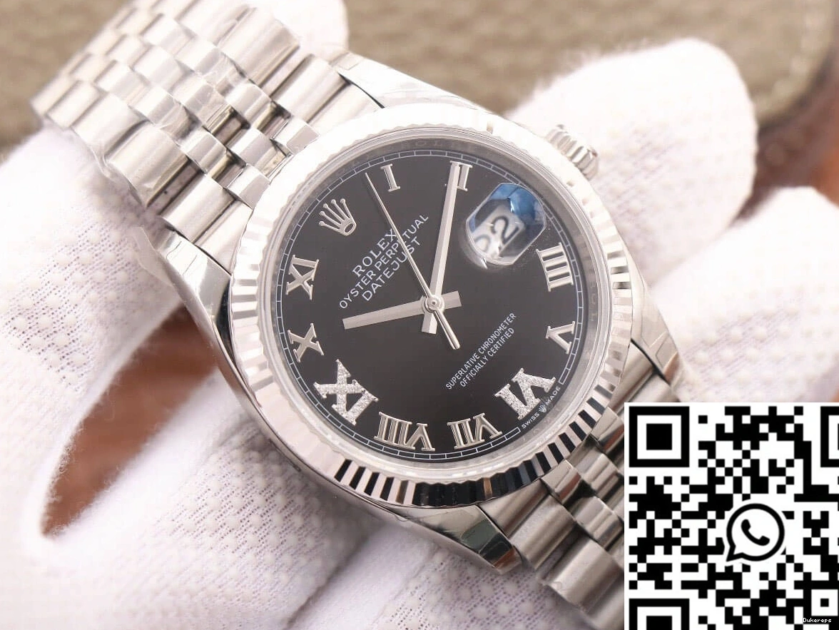 Rolex Diamond-set Black Datejust EW Dial Factory M126233 0110